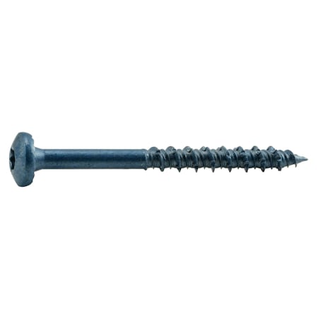 Torquemaster Masonry Screw, 5/16" Dia., Pan, 3 1/4 in L, Steel Blue Ruspert, 50 PK 52453